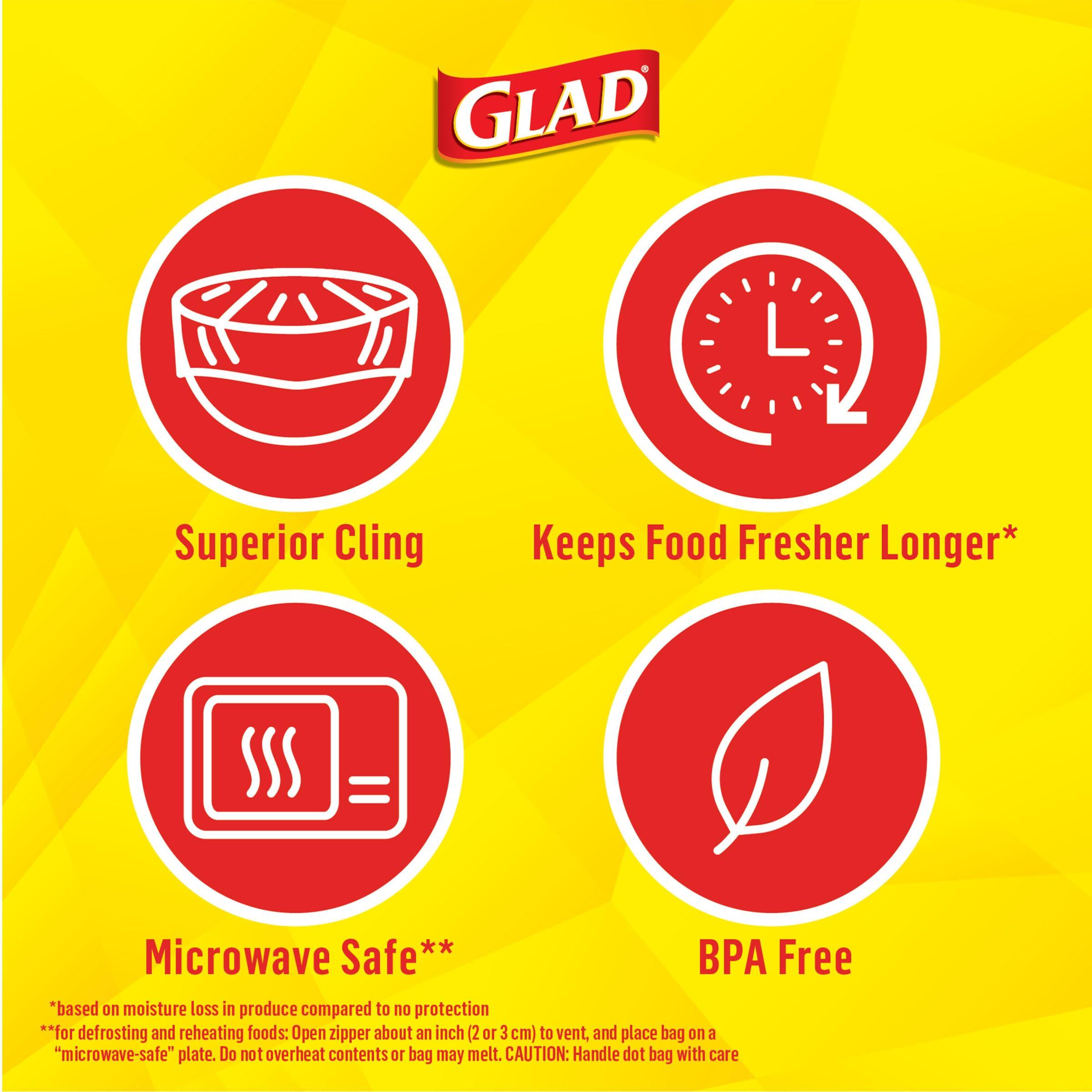 Glad Glad Cling N Seal Plastic Food Wrap, 200 Square Foot Roll, Pack of 12, Pack May Vary