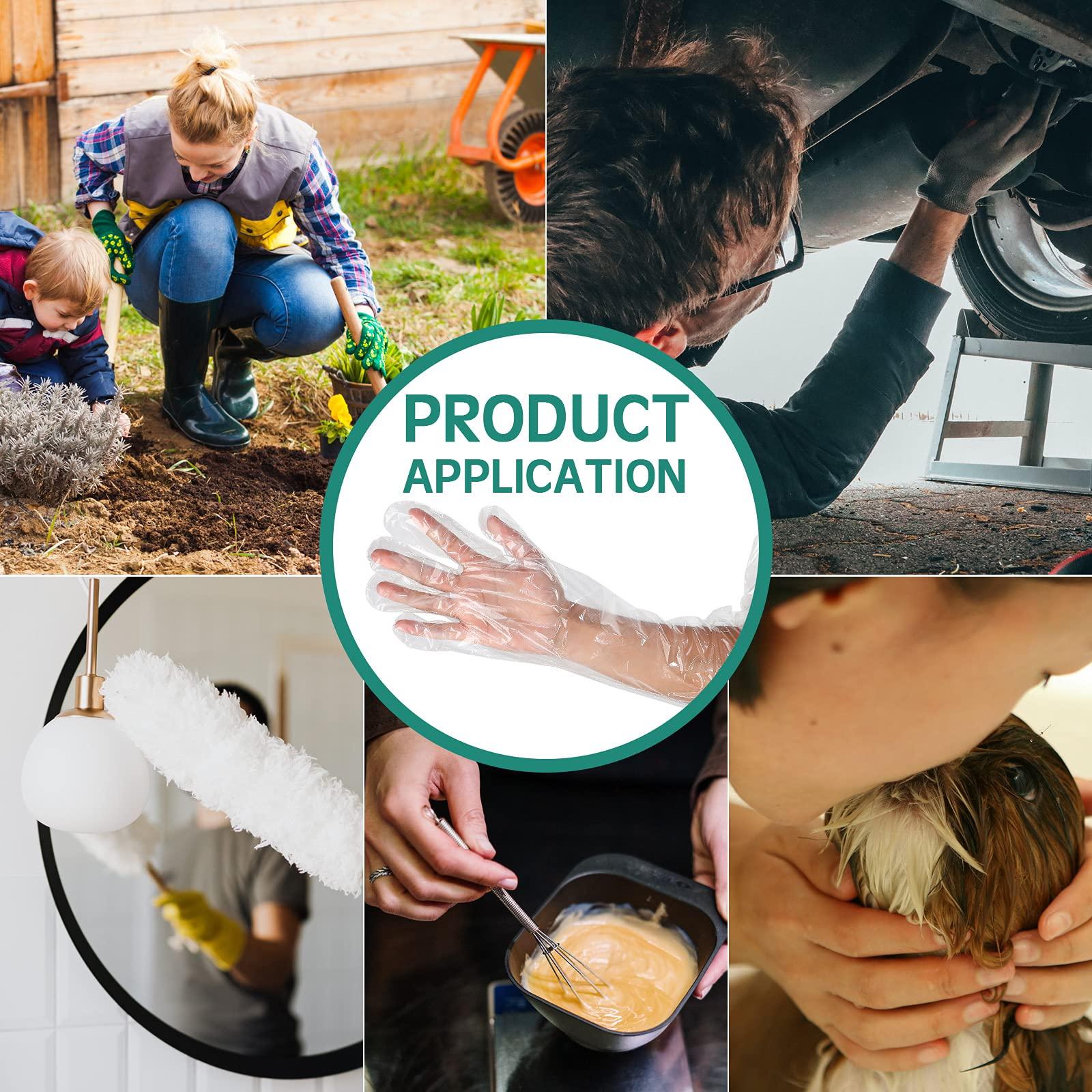 Lauwell Lauwell 50 Pcs Disposable Dressing Gutting Gloves 35 Inch Shoulder Length Field Dressing Gloves Veterinary Insemination Glove(White)