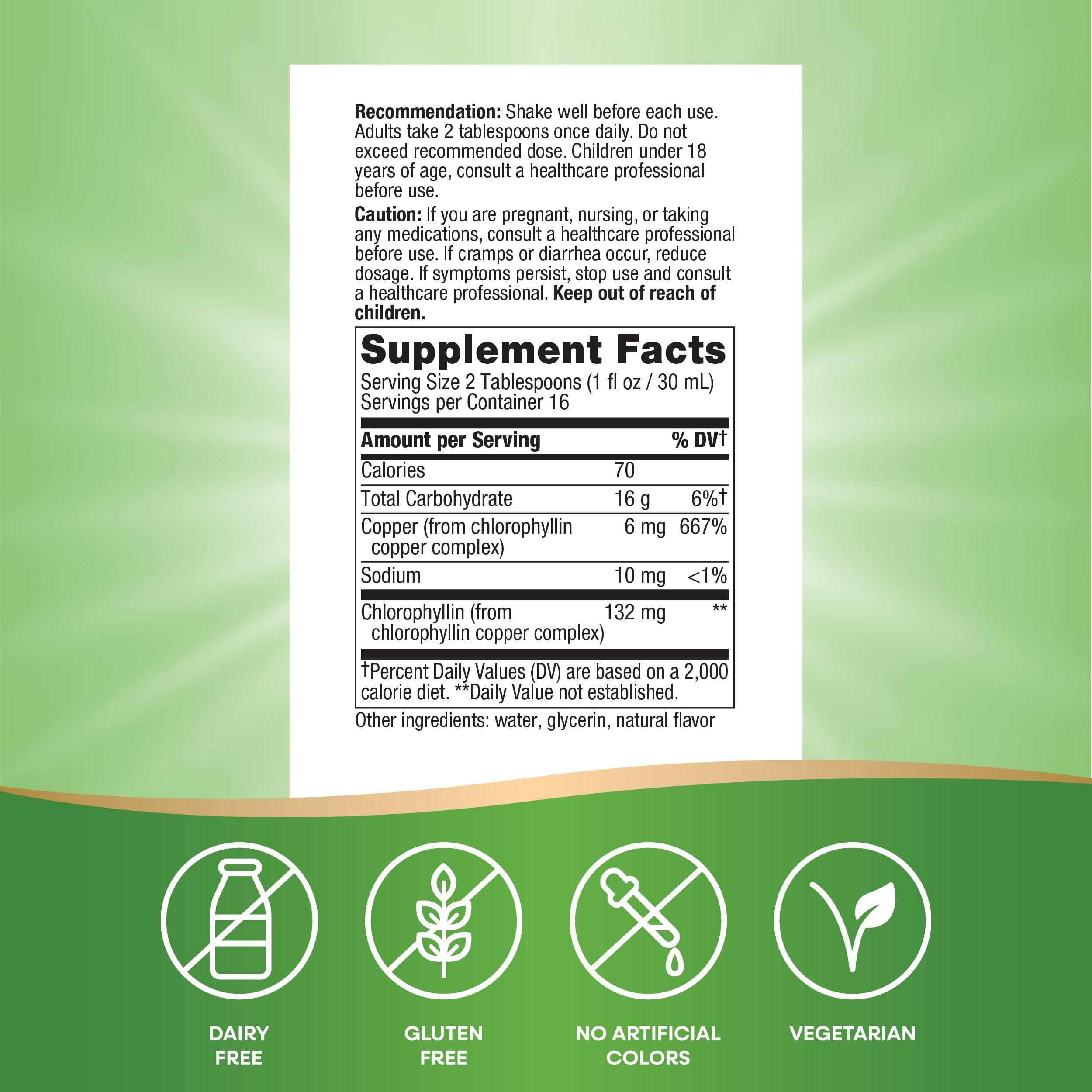 Nature's Way Nature\'s Way Chlorofresh, Liquid Chlorophyll, Supports Healthy Skin & Body Detox*, Internal Deodorant*, Supports Liver Detoxification Pathways*, Mint Flavored, 16 Fl. Oz (Packaging May Vary)