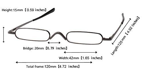 SOOLALA SOOLALA Super Slim Compact Reader Reading Glasses Reader w/Pen Clip Tube Case, GunSilver, 1.25