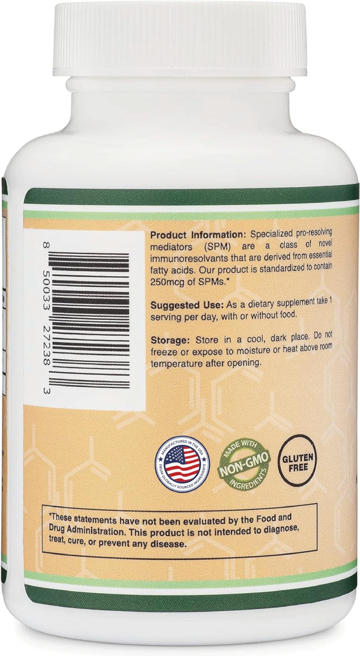 Double Wood Supplements SPM Max (Specialized Pro-Resolving Mediators) 120 Softgels, 500mg (Only Product Standardized and Third Party Tested to Contain Active SPMs, Check The Supplement Fact Panel) by Double Wood