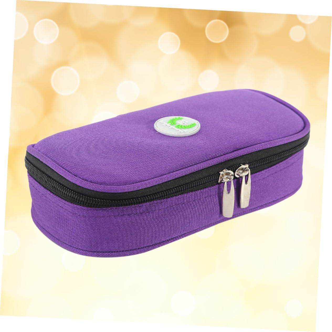 FOMIYES FOMIYES Medicine Storage Bag for Travel Cooler Insulated Container Oxford Material Portable Case Accessory Purple No Ice Included