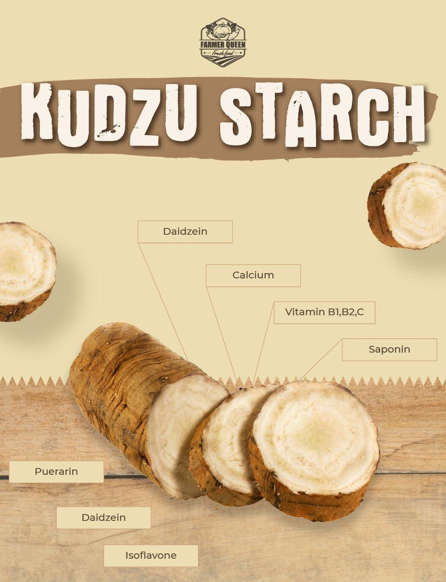 FARMER QUEEN Farmer Queen Premium Kudzu Kuzu Starch 8 Ounce for Cooking and Baking Perfect for Mochi Japanese Dessert Very Fine Powder