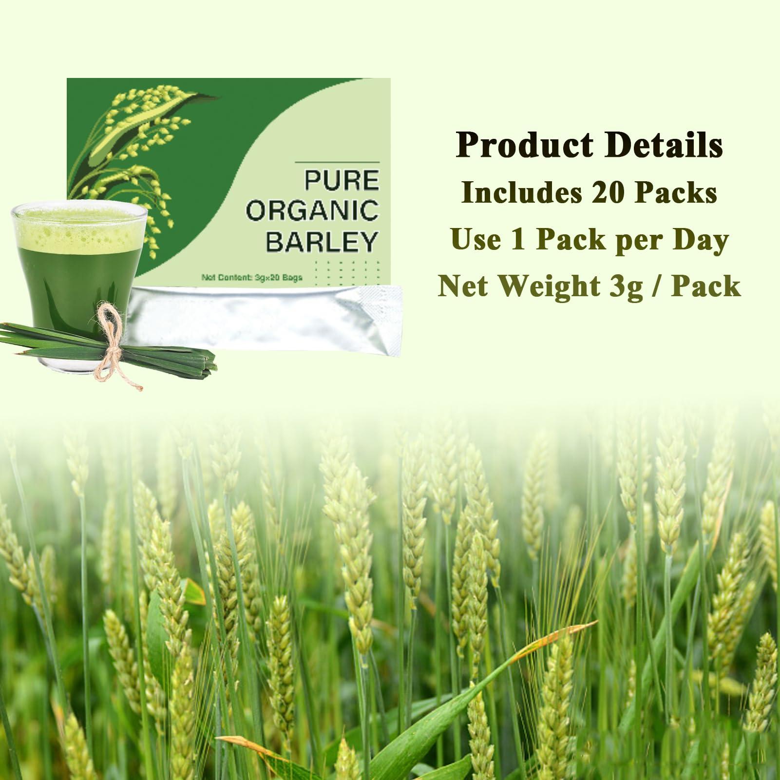 MONKPEAR MONKPEAR Naveta Barley Grass Powder 100% Pure & Organic, 1Box/20Bags Organic Barley Grass Powder, Naveta Pure Organic Barley, Easy to Use Easy to Carry (3Box)