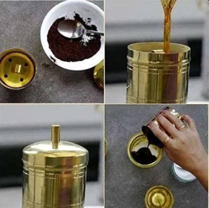 Coffee Maker, Coffee Maker, Brass, South Indian Drip Sytle Liquid Maker,Coffee Traditional Filter Indian Coffee Filter (150 ml)