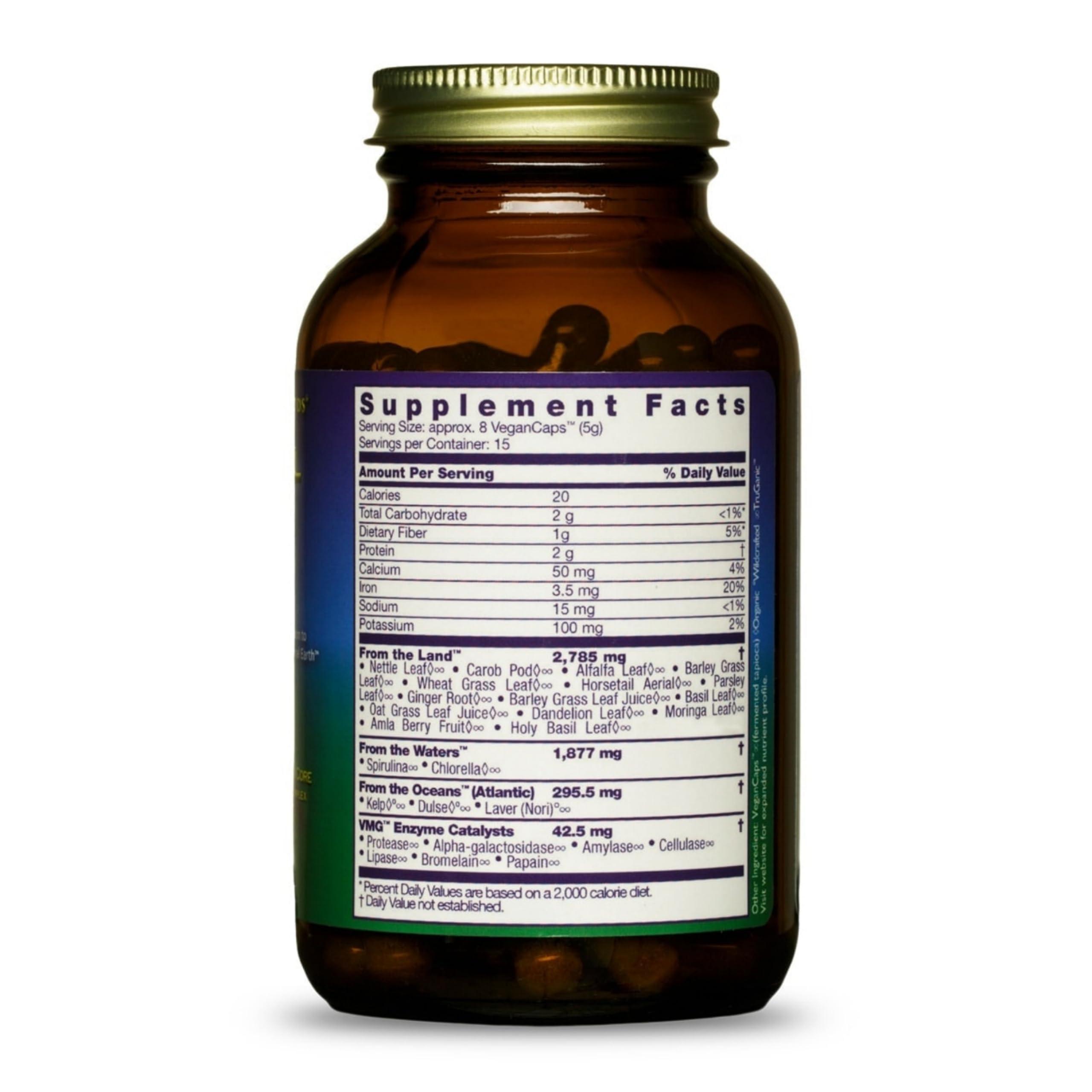 HEALTHFORCE SUPERFOODS HealthForce SuperFoods Vitamineral Green - Mineral Supplement for Immune & Thyroid Support - Green Powder Supplement with Ingredients from The Land - Gluten-Free & Vegan - 120 Capsules