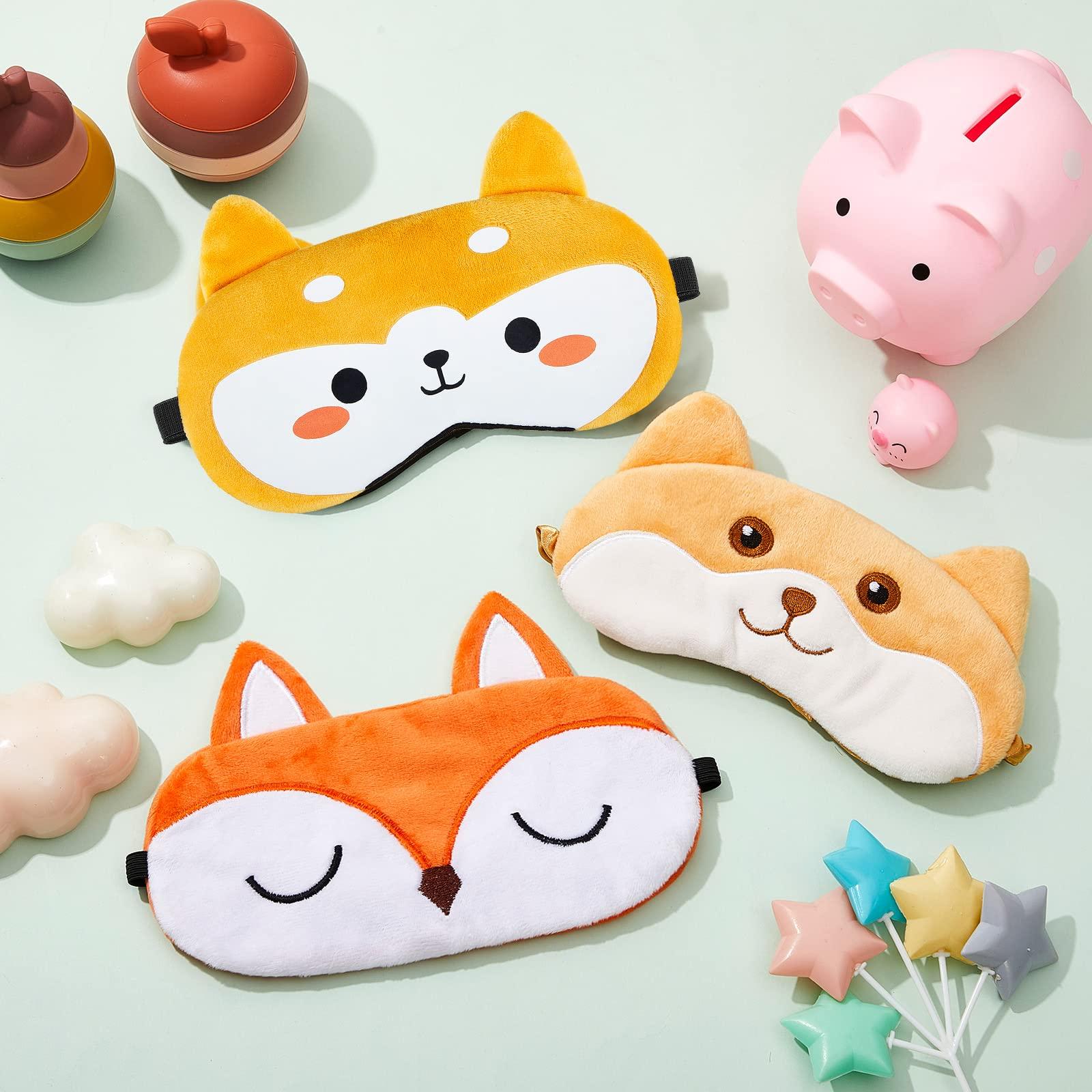 Haysandy Haysandy Cute Eye Mask for Sleeping 3 Pieces Cartoon Dog Face Eye Cover Funny Animal Cat Sleeping Mask Soft Lightweight Night Sleep Kitty Blindfolds for Women Men Kids(Dog, Fox)