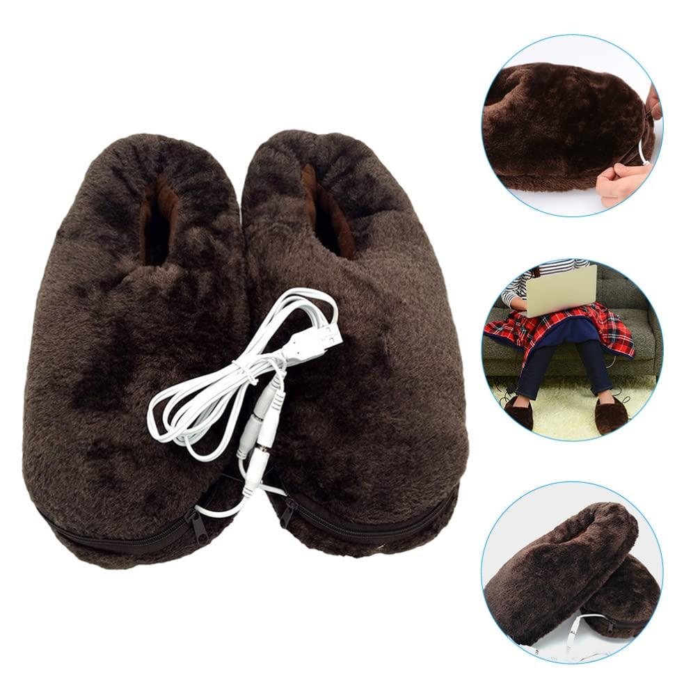 BESPORTBLE BESPORTBLE 1 Pair Heated Shoes Plush Heating Shoes Heated Plush Shoes USB Heating Shoes Heated Boot Winter Slipper feet Machine Heating Slipper Comfortable Heater