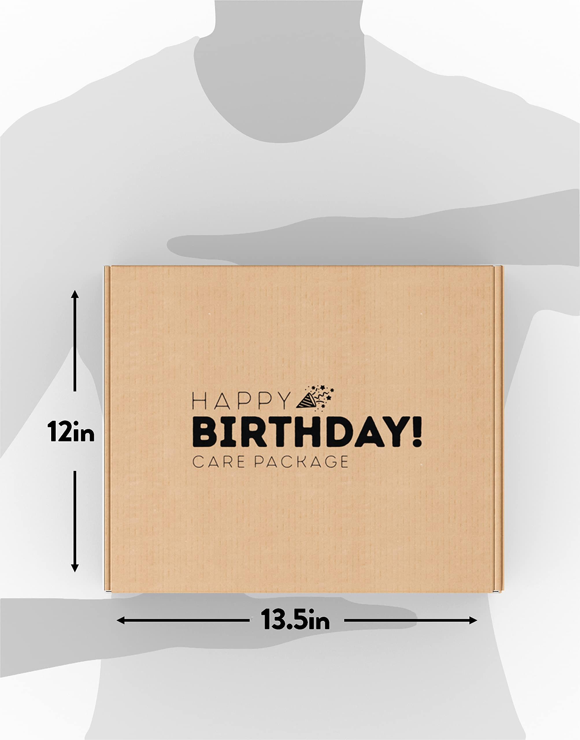 CRAVEBOX Birthday Care Package (65 Count) Snacks Cookies Chocolate Bar Chips Candy Party Variety Gift Box Pack Assortment Basket Bundle Mix Treat College Students Kids Teens