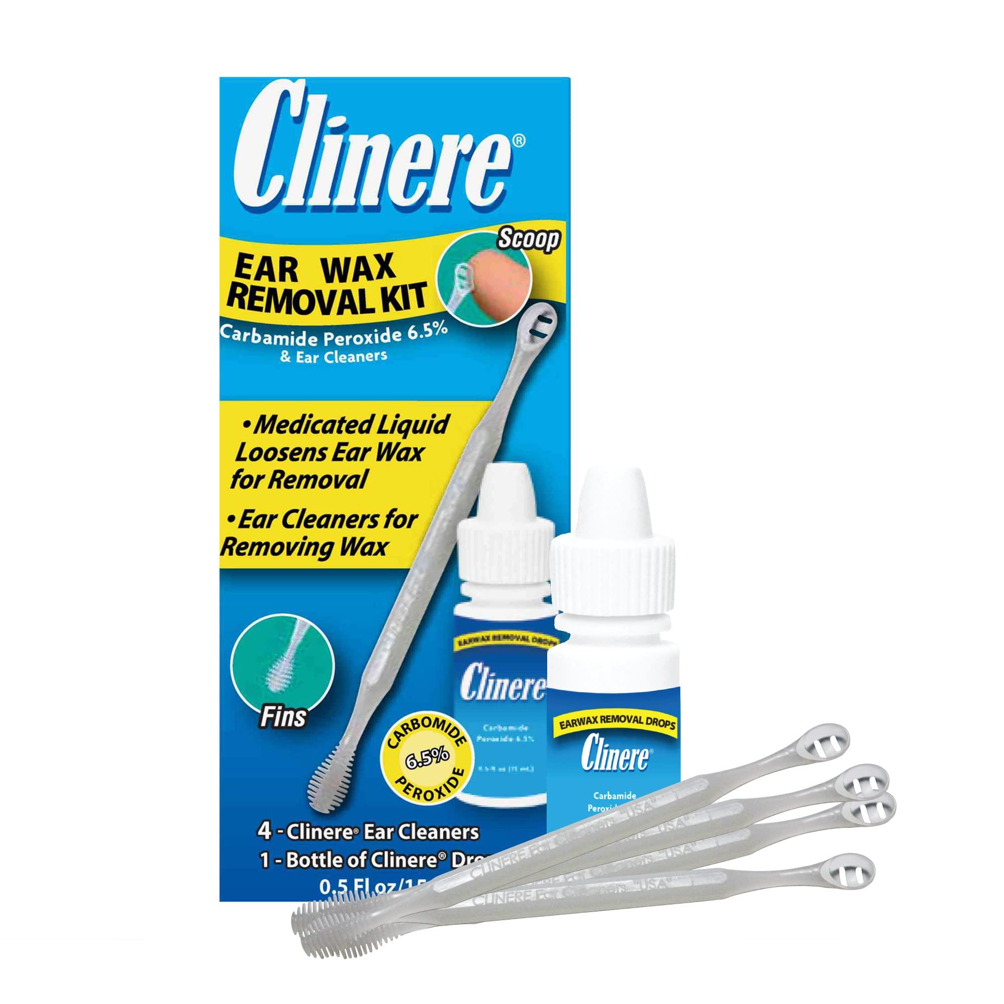 Clinere Clinere Earwax Removal Kit, Safely and Gently Clean Ear Wax, Itch Relief, Works Instantly .5oz Carbamide Peroxide, 4 Count