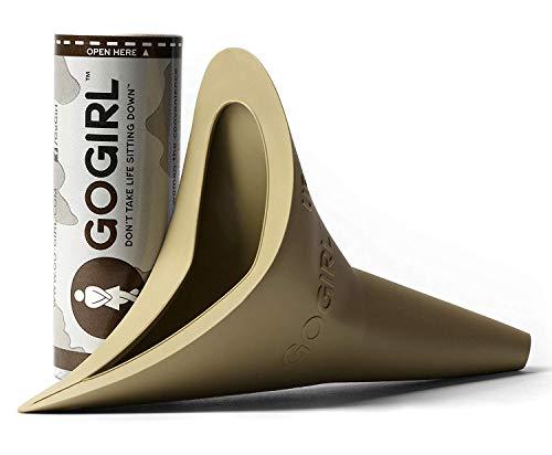 GoGirl GoGirl Female Urination Device (FUD) - #1 FUD Made in The USA. Pee Standing Up! Portable Female Urinal for Women, Soft, Flexible, Reusable, Pee Funnel Medical-Grade Silicone (Camo/Khaki)