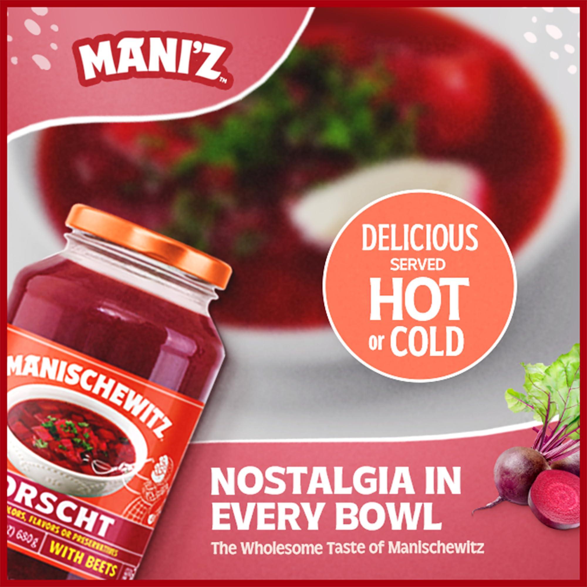 Manischewitz Manischewitz Borscht with Beets 24 Oz (Pack of 2) Tasty & Refreshing, Kosher for Passover