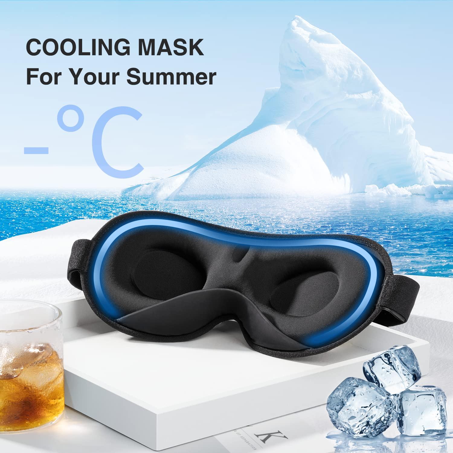 YFONG YFONG Weighted Sleep Mask, Women Men 3D Eye Mask Blocking Lights Sleeping Mask (4.2oz/120g), Pressure Relief Night Sleep Eye Mask with Adjustable Strap, Eye Cover Blindfold for Travel Nap Yoga, Blue