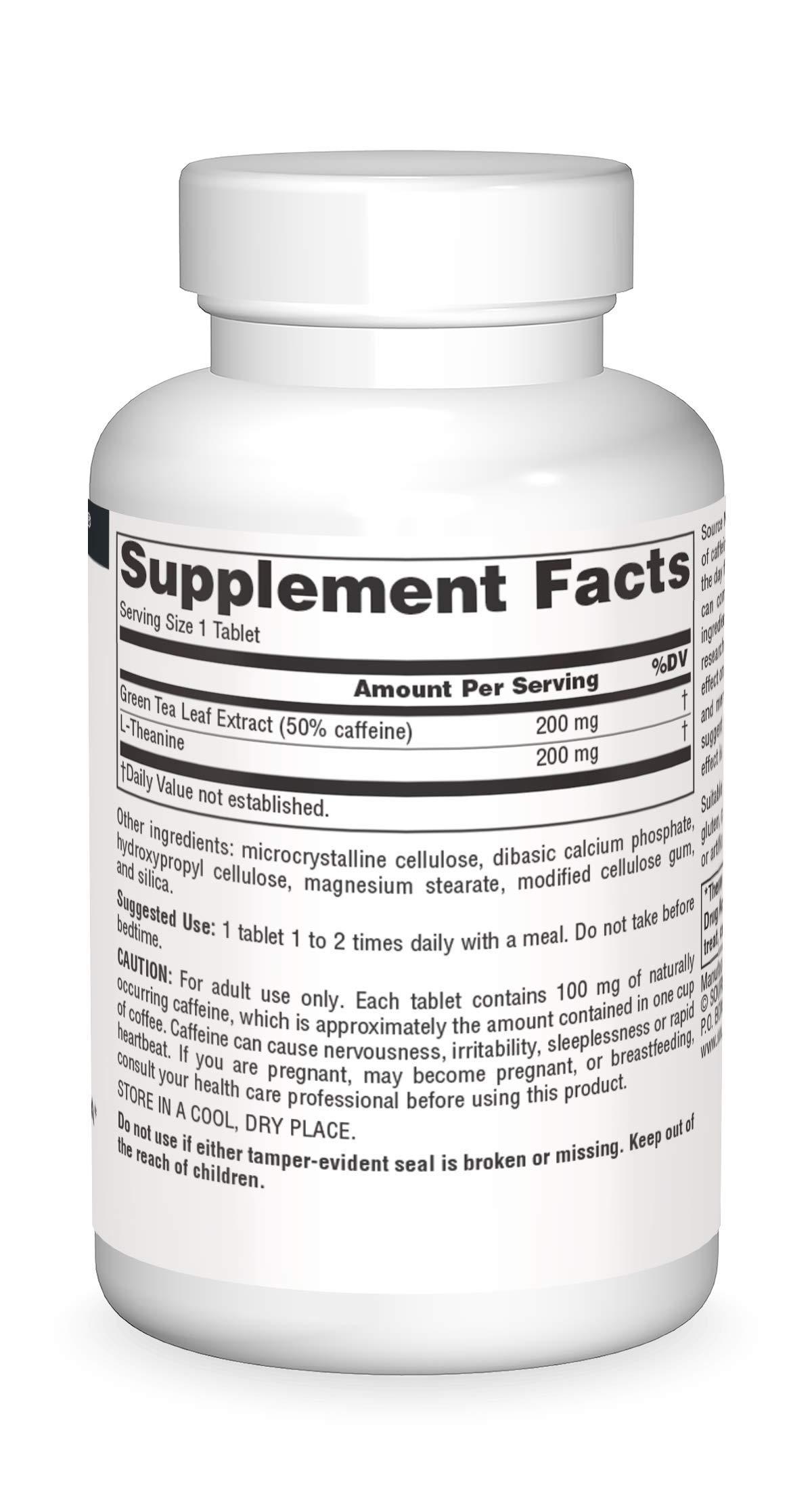 Source Naturals Source Naturals Caffeine + L-Theanine, Energy and Focus Support from Green Tea* - 60 Tablets