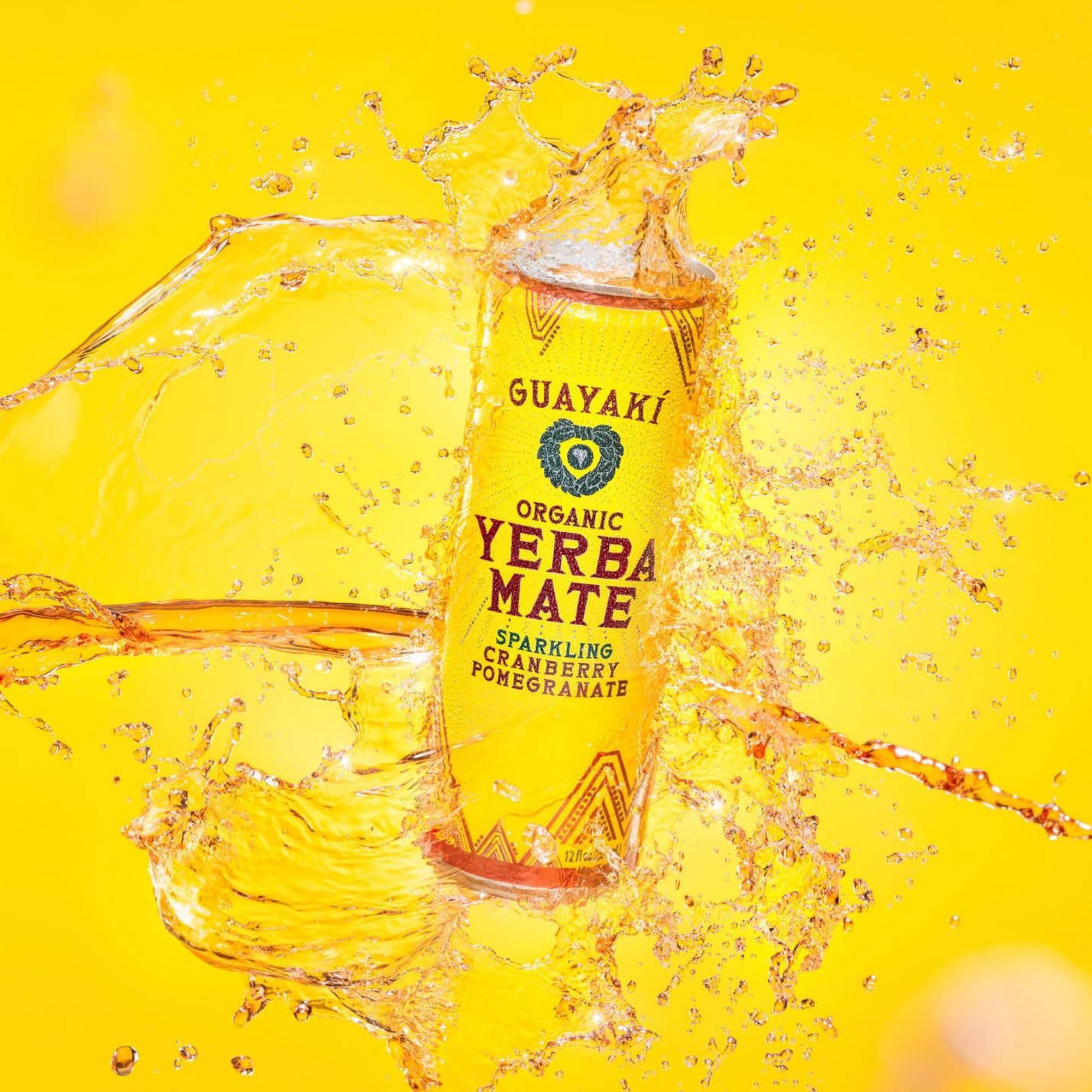 Guayaki Guayak Organic Yerba Mate Clean Energy Drink Alternative Bundle, Cranberry Pomegranate & Grapefruit Ginger Flavors, 12 Oz (Pack of 24), 80mg Natural Caffeine, Smooth Energy & Focus