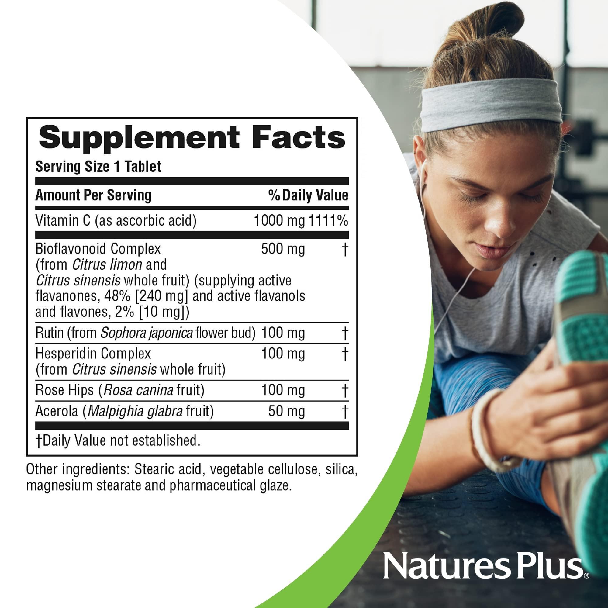 Nature's Plus Natures Plus Super C Complex - 1000 mg, 180 Vegetarian Tablets - High Potency Vitamin C - Fast Acting - Gluten-Free - 180 Servings
