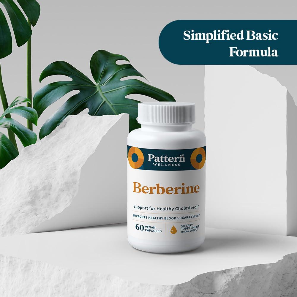 Pattern Wellness Pattern Wellness Berberine Supplement with Organic Ceylon Cinnamon - Antioxidant Support - Whole Body Health - Healthy Cholesterol Support - USA Manufactured - 60 Non-GMO Capsules