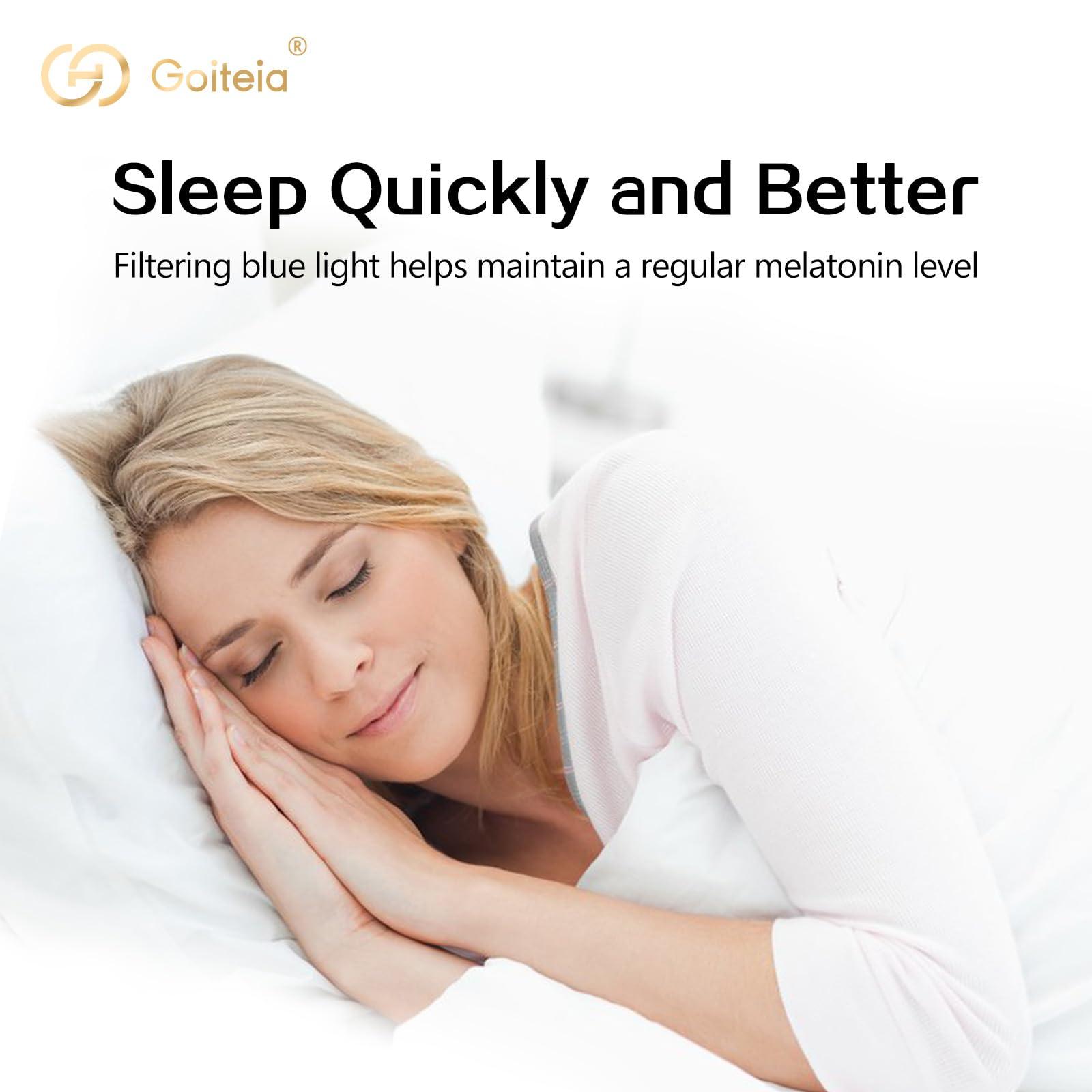 Goiteia Goiteia Amber Orange Blue Light Blocking Fit over Large-Framed Glasses for Women Men,Blue Blocker Computer Glasses for Insomnia/Migraine/Light Sensitivity