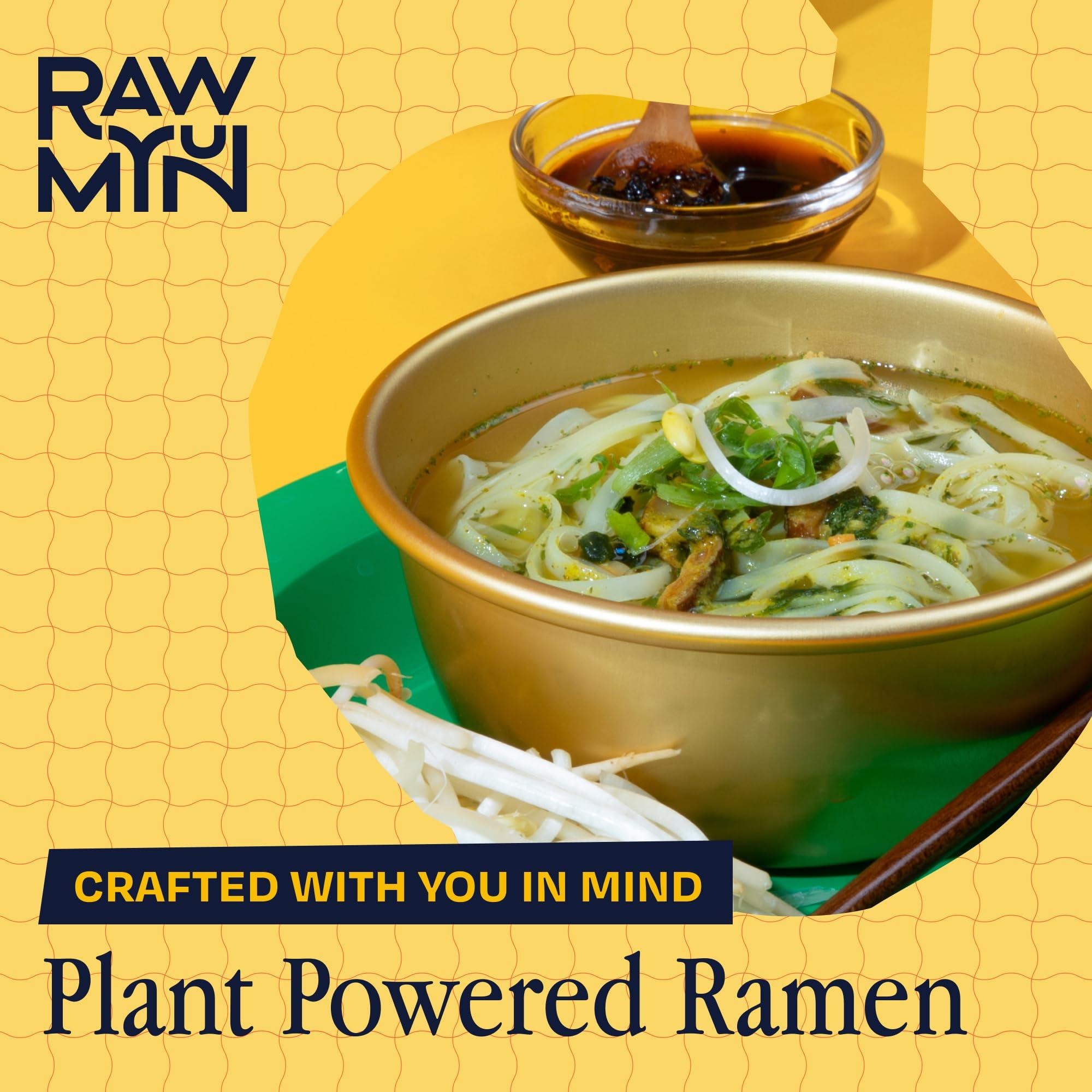 Rawmyun RAWMYUN Gluten Free Healthy Korean Ramen Vegan Superfood Clean Ingredients Plant-Based Cup Noodles made with Organic Rice Noodles Instant Soup | No MSG, Non-GMO, Real Ingredients (6 Savory Curry)