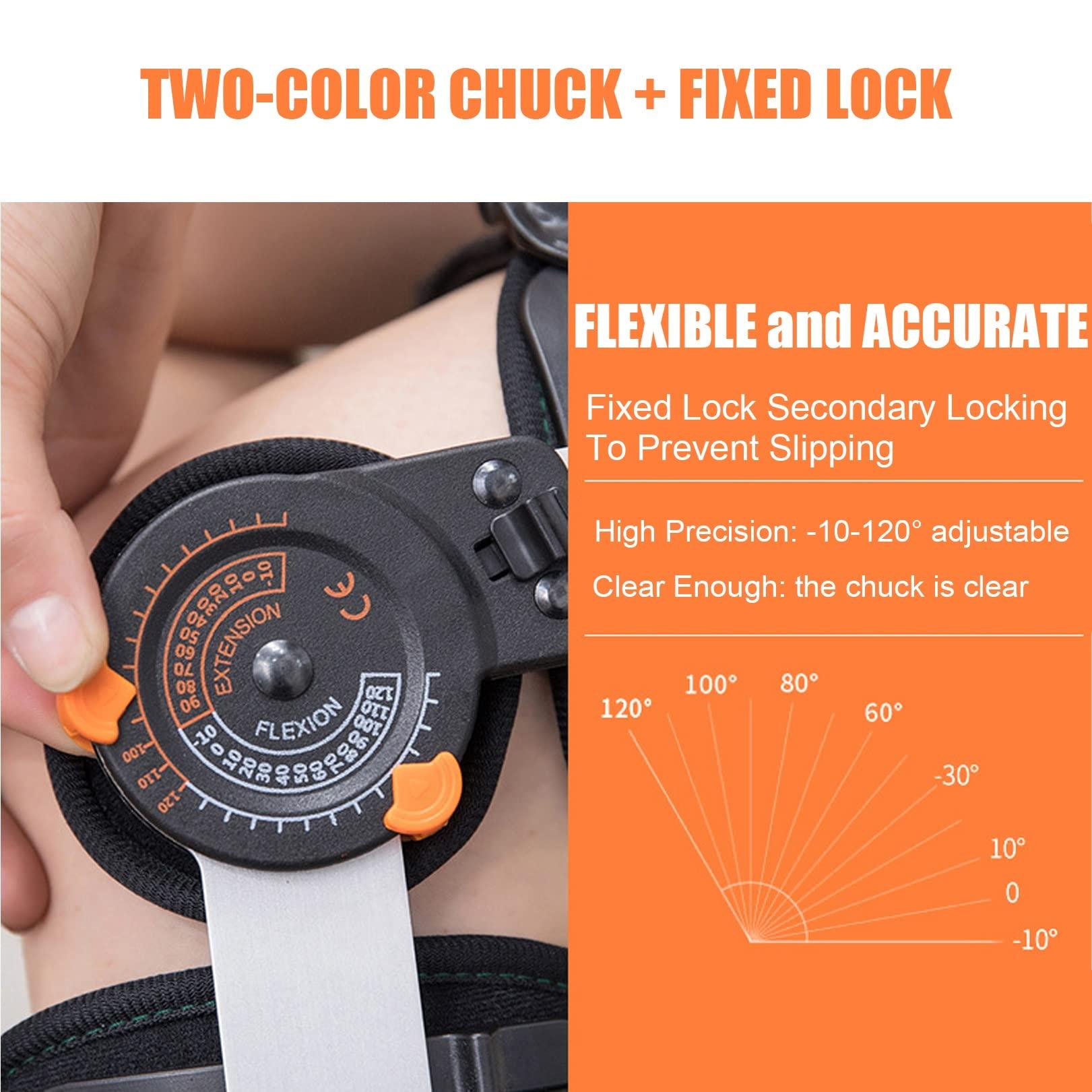 JIONET JIONET Orthopedic Support Knee Pads Adjustable -10-120 Hinged Leg Band Knee Brace Protector Powerleg Bone Orthosis Ligament Care for Meniscus Repairs (Color : Black)