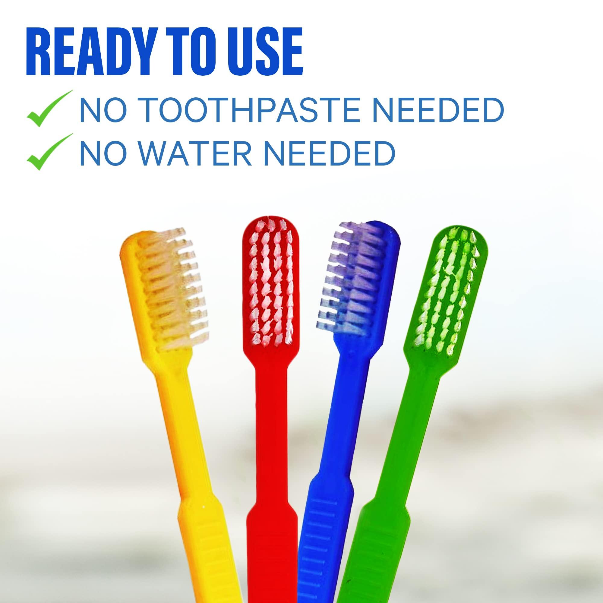 Bottles N Bags 100 Pack Prepasted Disposable Toothbrushes | Pre-Pasted Soft Bristle Tooth Brush Set for Dental Care & Oral Hygiene | Individually Wrapped Pasteb Made in USA (100 Pack)