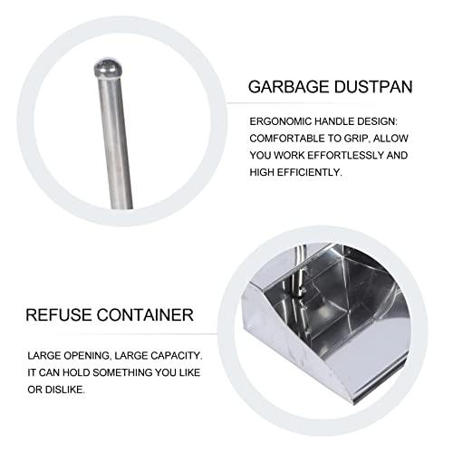 Angoily Angoily Metal Dustpan Stand up Pans Stainless Steel Long Handle Dustpan Kitchen Dustpan for Garage Home and Yard Household Sweeping Parts Accessories