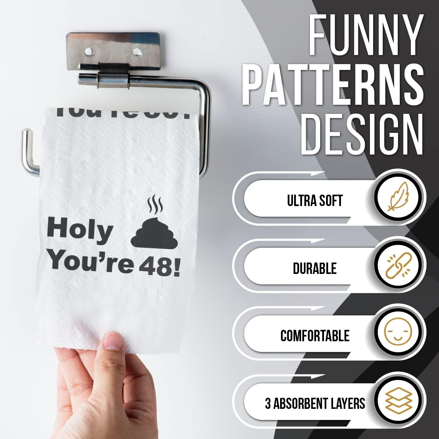 Warm Welcome 48th Birthday Decorations Toilet Paper for Men & Women - Funny Design Novelty Great Hilarious Gag Gift Eco-Friendly, Ultra Soft & Comfortable Perfect for Birthday Christmas & Party Supplies