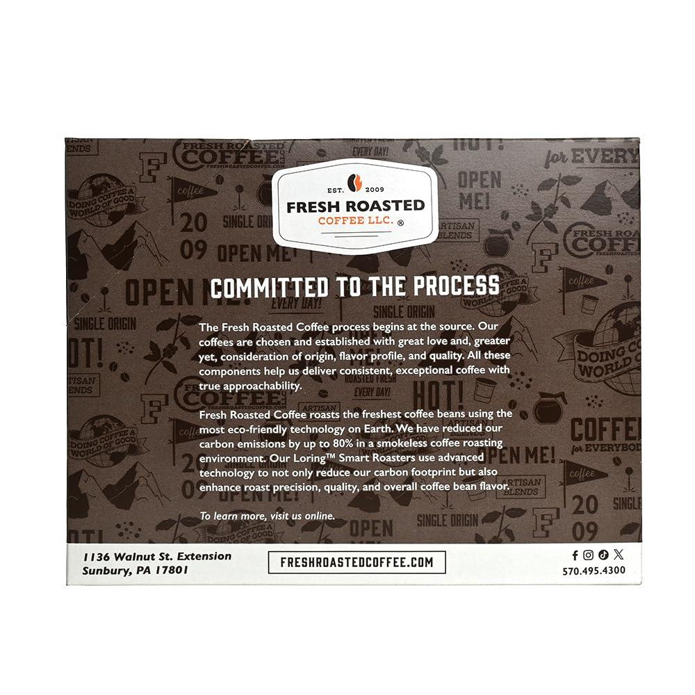 Fresh Roasted Coffee Fresh Roasted Coffee, Organic Mexican Swiss Water Half-Caf, Kosher | 24 Pods for K Cup Brewers