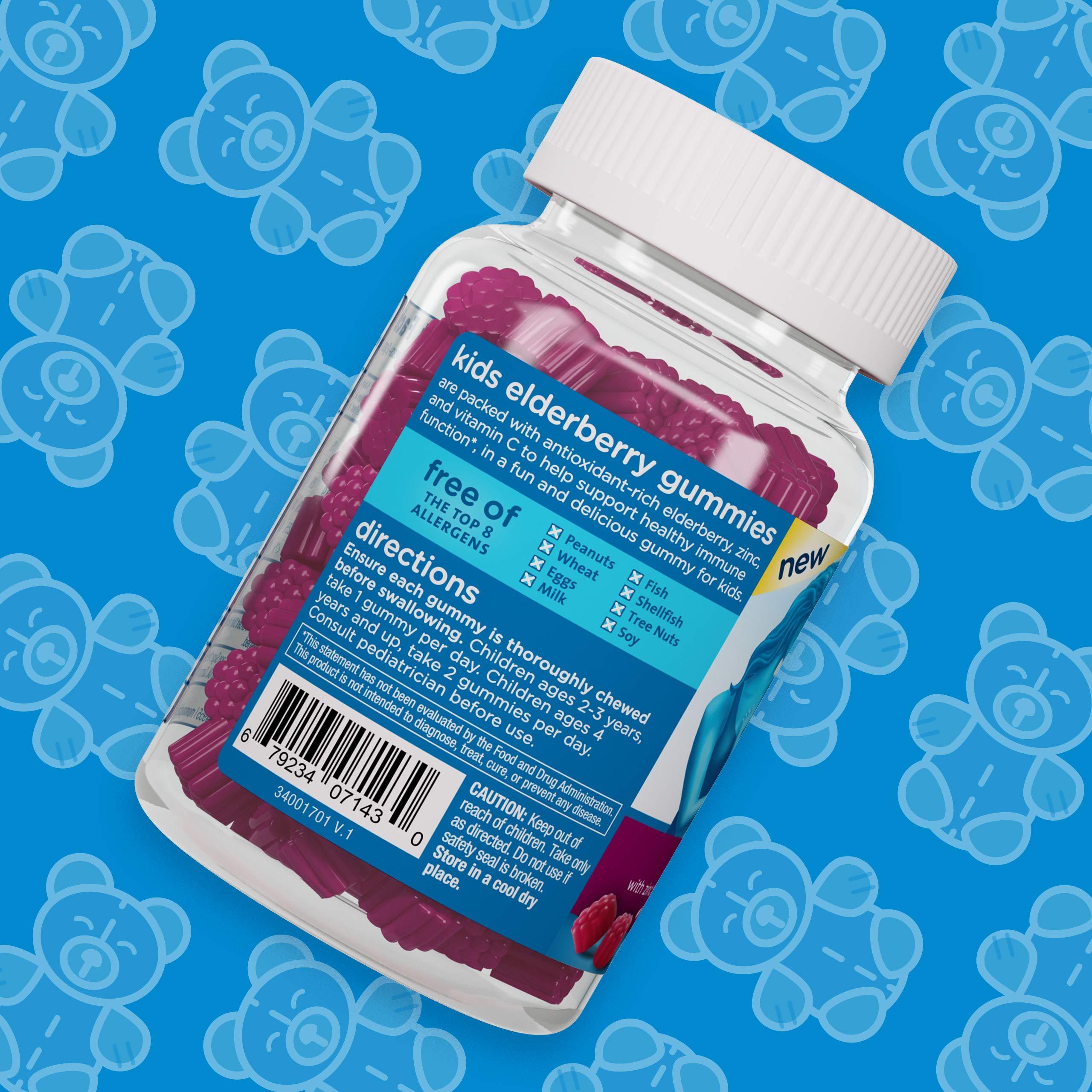 Mommy's Bliss Mommy\'s Bliss Kids Elderberry Gummies, Supports Immunity with Black Elderberry, Zinc & Vitamin C, Gluten Free & Vegan, Age 2 Years+ (60 Count)