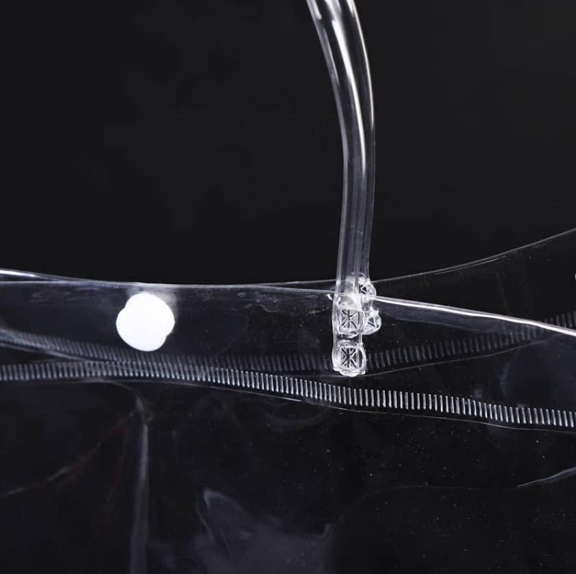 Rikyo Rikyo 12 pc Clear Gift Bags,Plastic Gift Bags with Handle and Button, Reusable Transparent PVC Gift Wrap Tote Bag for Bridal Party Favor, Baby Shower, Wedding Favor, Shopping Bag Bulk (10x8x3)