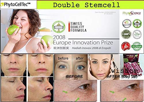 phytocelltec Phytoscience Double Stem Cell Anti Aging Supplement Acai Berry Extract Blueberry Reduce Wrinkles Pores Pimples Fine Lines Skin Texture (14 Sachets)