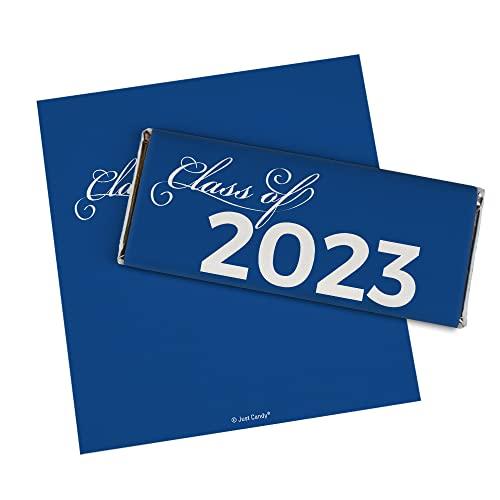 Just Candy 36ct Blue Graduation Candy Party Favors Class of 2024 Wrapped Chocolate Bars by Just Candy
