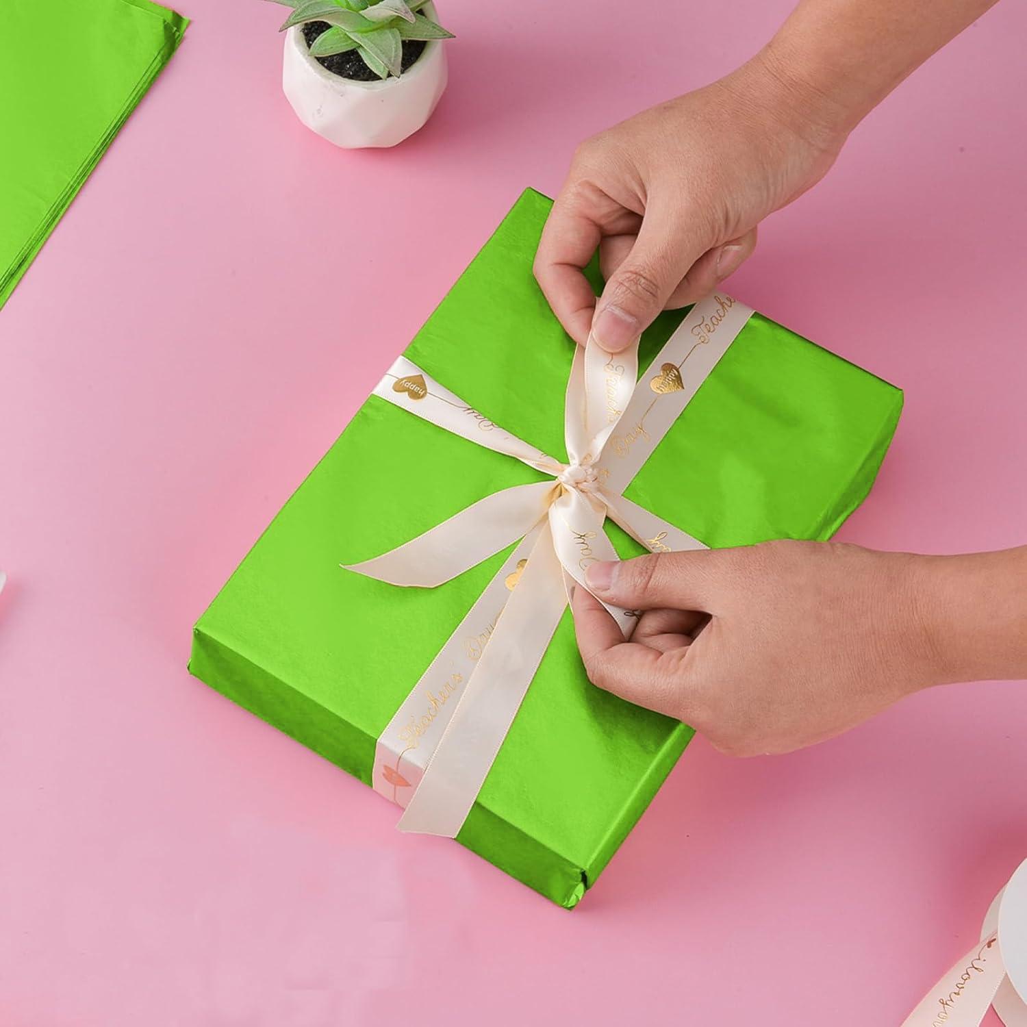 Hlonon 50 Sheets Sage Green Tissue Paper for Gift Bags - 14 x 20 Inches Recyclable Sage Green Wrapping Paper for Weddings Birthday DIY Project Christmas Gift Wrapping Crafts Decor