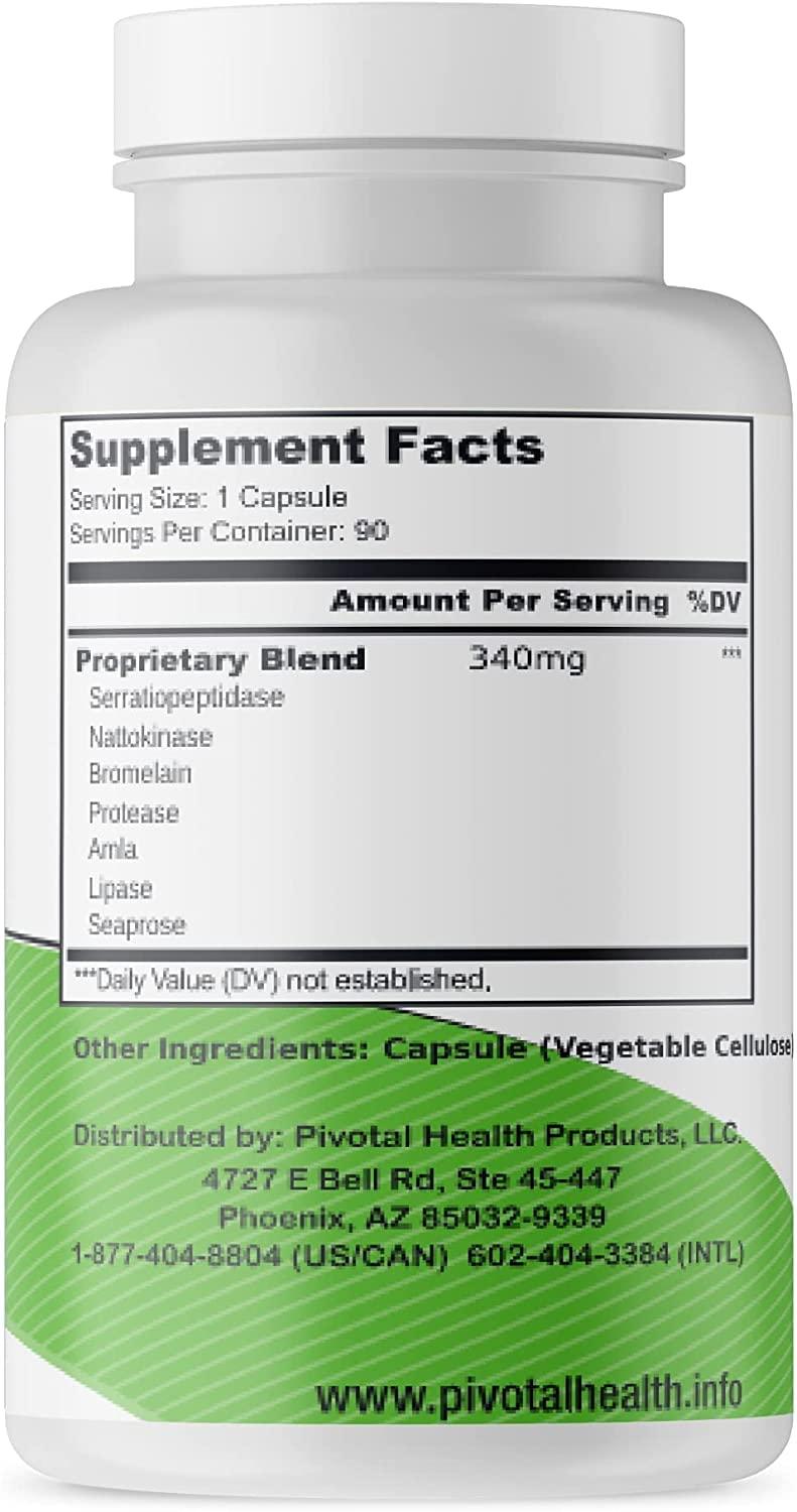 Trebinase Trebinase Mens Health Platinum Peyronies Package - Great for Reverse Scarring, Immune Health and Curvature. Systemic Enzymes Combined with Vitamin D3 5,000 IU's.