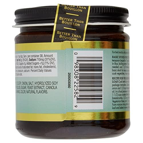 Better Than Bouillon Better Than Bouillon Vegetarian No Beef Base, Made with Seasoned Vegetables, Certified Vegan, Makes 9.5 Quarts of Broth, 38 Servings, 8-Ounce Jar (Pack of 1)