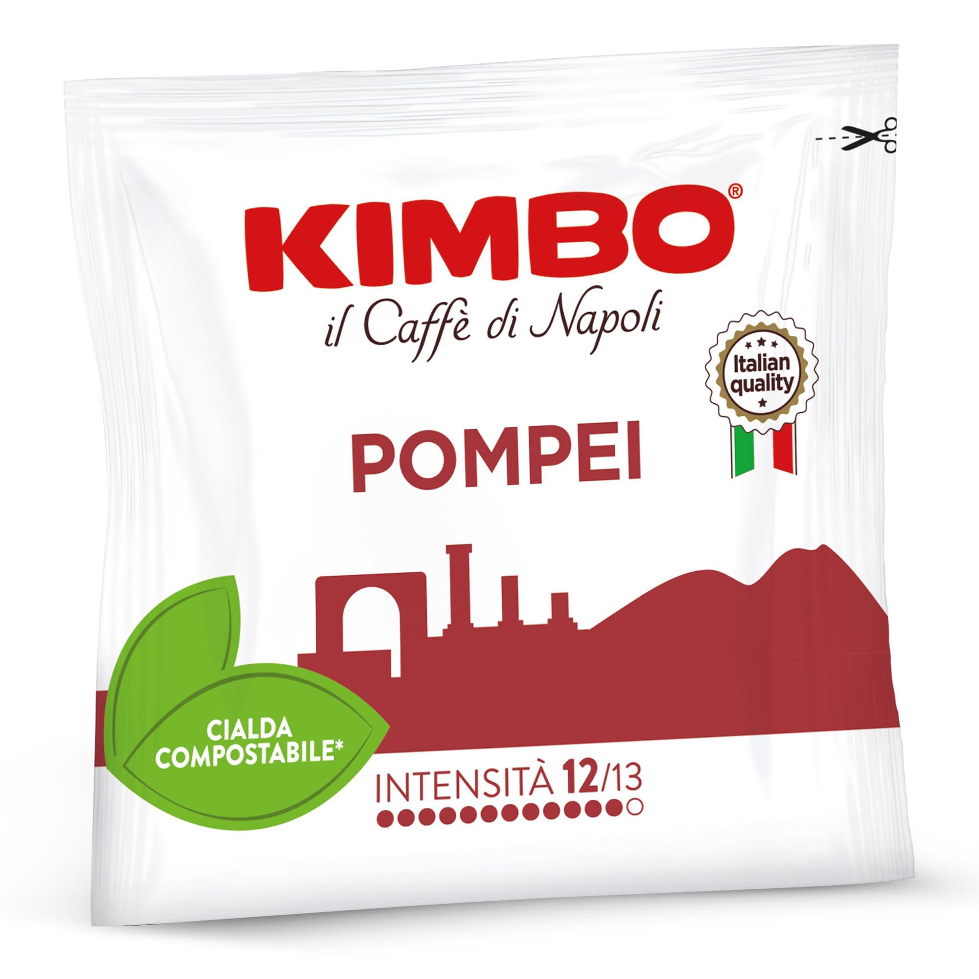 KIMBO Kimbo Pompei ESE Compostable Coffee Pods - Intense Flavor - Blended and Roasted in Italy - Dark Roast - 100 count