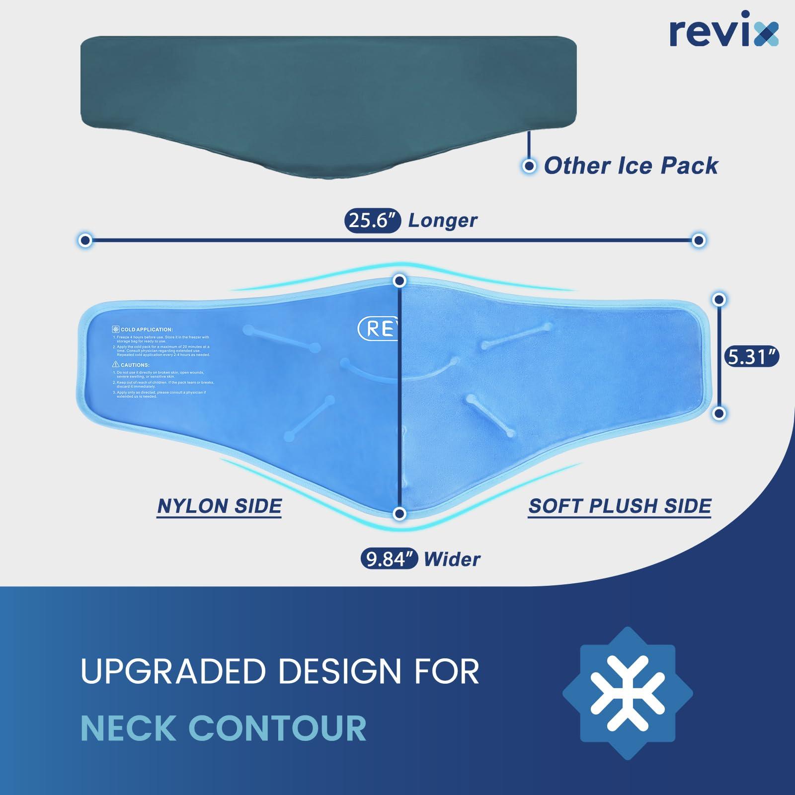 REVIX REVIX Neck Ice Pack Reusable Shoulder Cooling Wraps for Enhanced Comfort and Recovery, Hot Cold Gel Packs Reusable for Post-Workout Fatigue, Soft Plush Lining Ice Neck Wrap