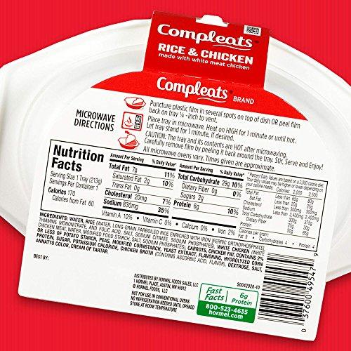 Compleats HORMEL COMPLEATS Rice & Chicken Microwave Tray, 7.5 Ounces (Pack of 7)
