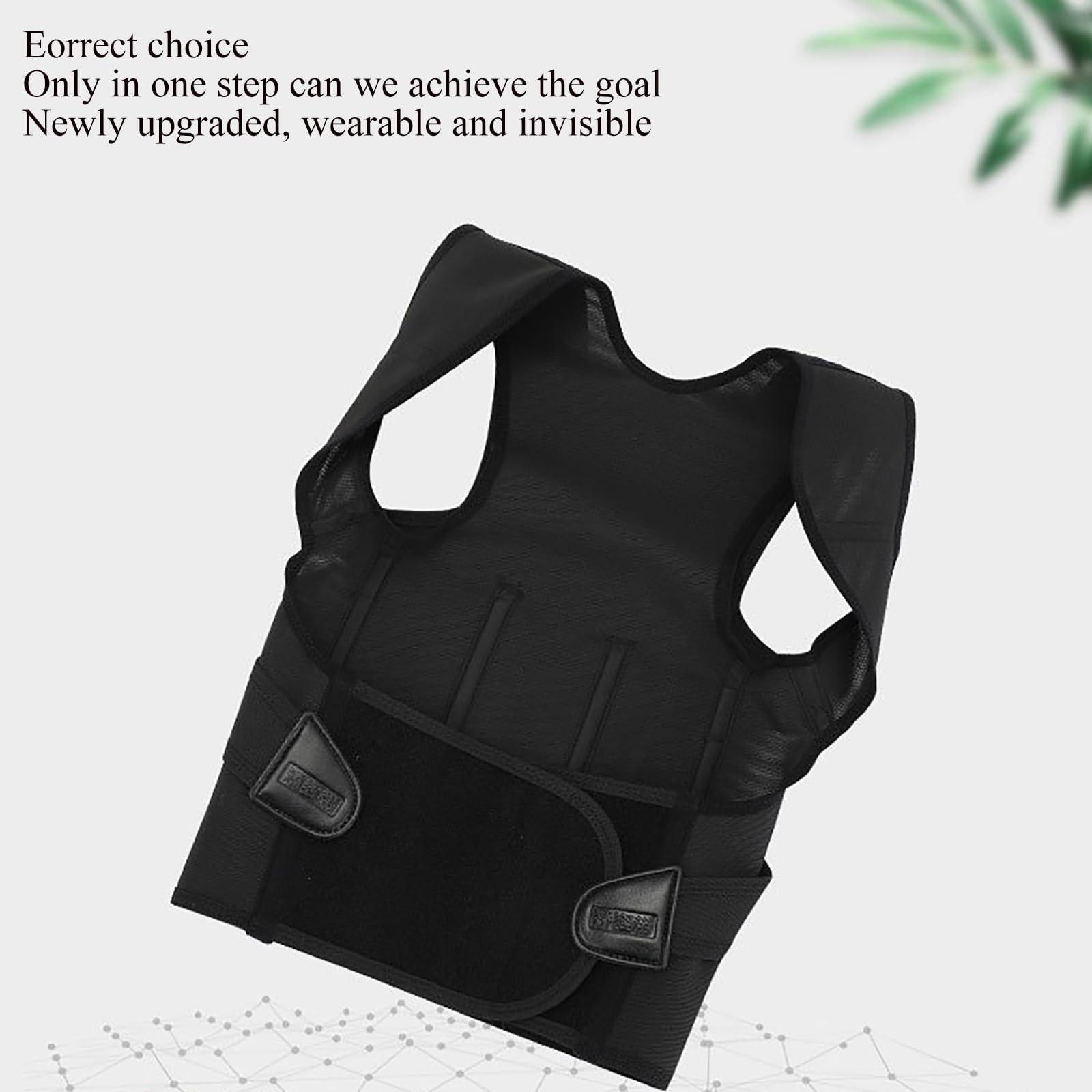 LUXRUB LUXRUB Invisible Posture Corrector Adjustable Full Back Support Teenage Students Hunchback Correction Straps Men Women Corset Orthopedic Vest Shoulder Straightener (Color : Black, Size : 3X-Large)