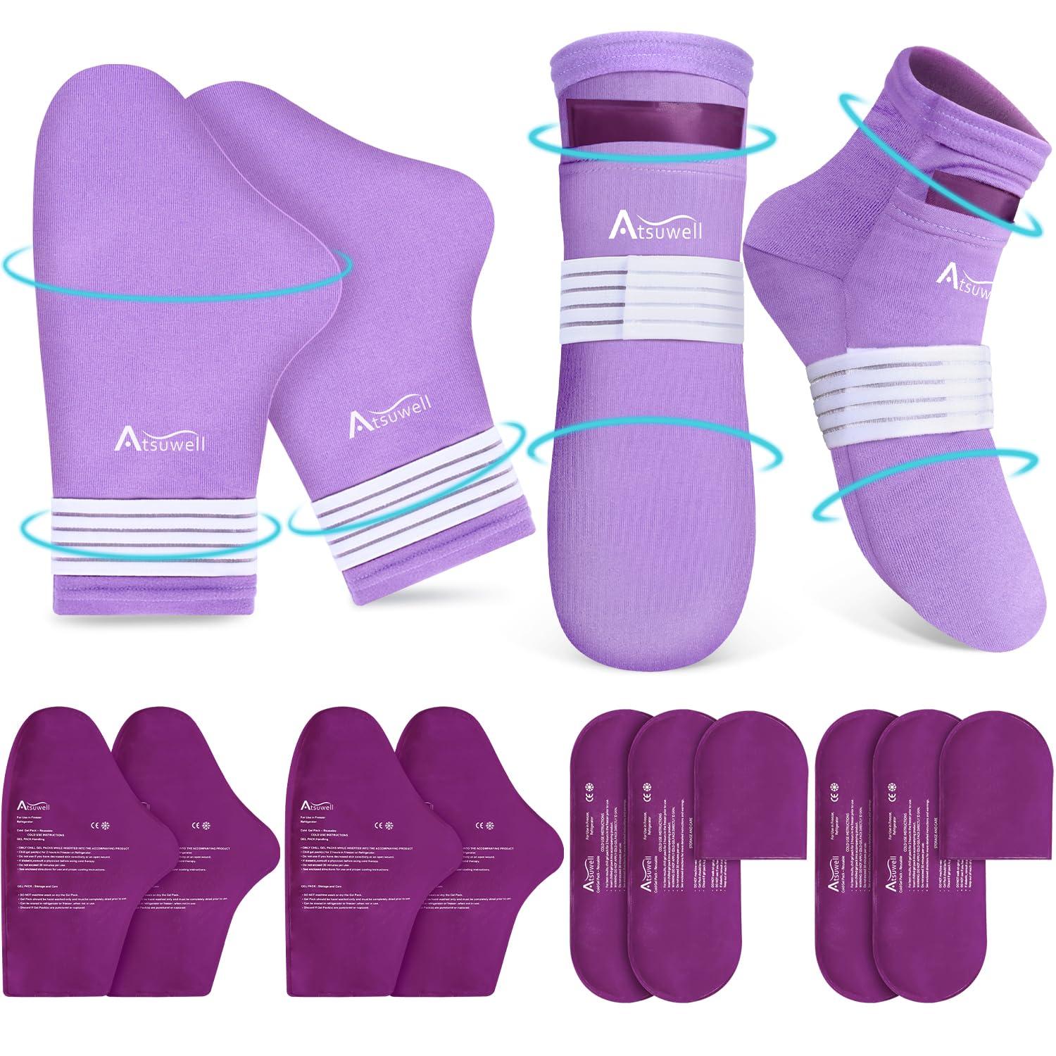 Atsuwell Atsuwell Foot Hand Ice Pack for Chemotherapy, Chemo Cold Gloves and Socks for Neuropathy, Cold Therapy Socks and Cold Gloves Comfort Items for Soothing Discomfort, Chemo Care Package Gift, L/XL