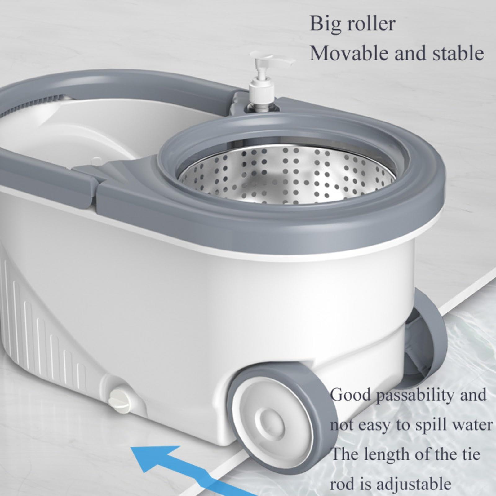 NIBHZ NIBHZ Mop and Bucket Set, Spin Mop for Cleaning Floors with Two Mop Heads, 1 x Mop, 3 x Mop Heads, 1 x Spin Bucket,A