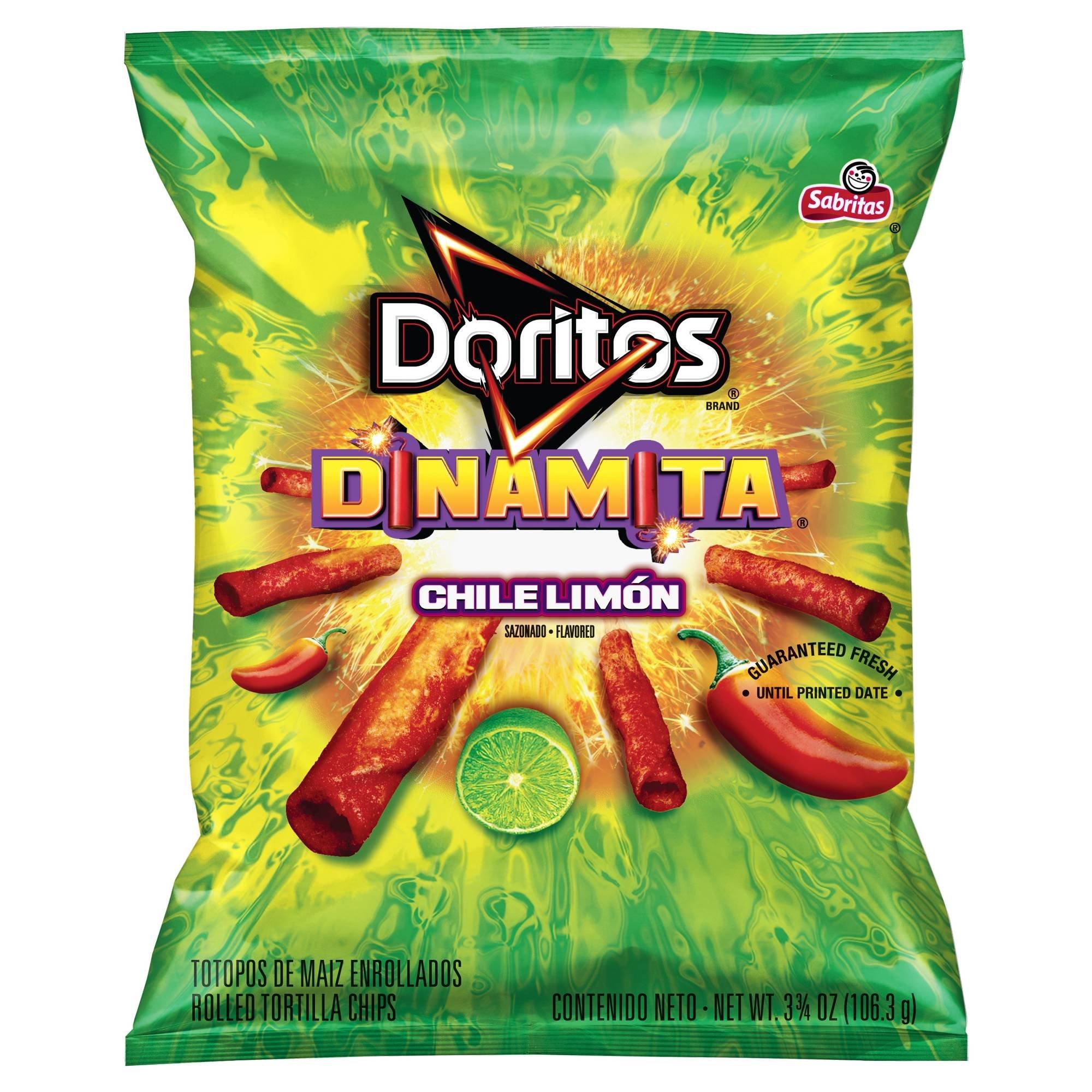 Doritos Doritos Dinamita Chile Limon Rolled Flavored Tortilla Chips, 3.75 oz