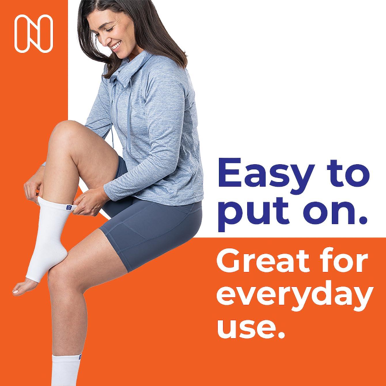 NanoSocks NanoSocks Compression Socks for Women & Men (1 Pair) - BEST Ankle Brace Support Sleeve for Neuropathy, Plantar Fasciitis, Diabetic Foot Nerve Pain Relief - Toeless (Small, White)