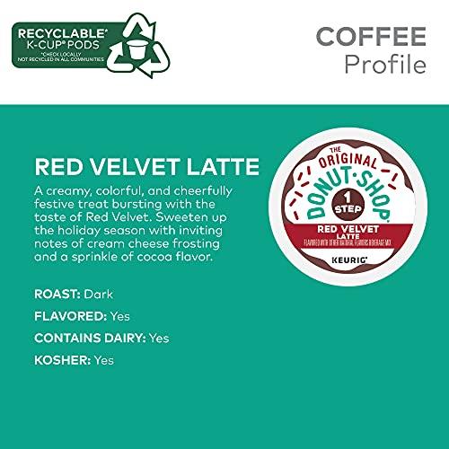 The Original Donut Shop The Original Donut Shop One-Step Red Velvet Latte, Keurig Single Serve K-Cup Pods, 20 Count