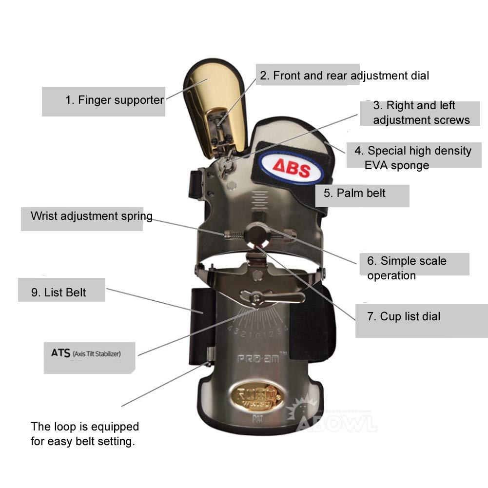 [ABS ROBOWRISTOEM] ABS ROBOWRIST Gold Finger Right Hand Bowling Wrist Support Accessories (Small)