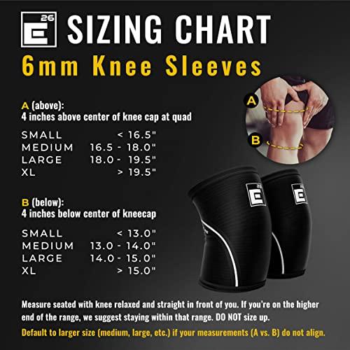 Element 26 Knee Sleeves for Weightlifting (Sold as a Pair) - 6mm Neoprene for Knee Compression, Mobility, and Warmth - Perfect for Functional Fitness, Squats, Deadlifts, Olympic Lifting (Extra Large)