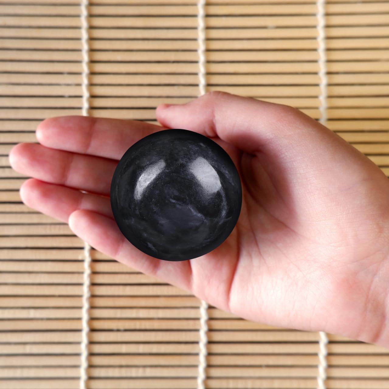 Healifty Healifty Baoding Balls Pack of 4-1.4 inch Chinese Balls for Hand, No Chime Chinese Health Exercise Massage Balls (Green,Black)