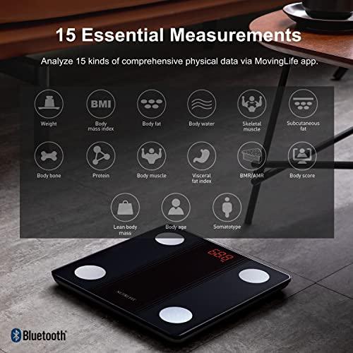 NUTRI FIT NUTRI FIT Bathroom Scale Smart Digital Bluetooth Scales for Body Weight, Body Fat, BMI Body Composition Analyzer Weighing Scale with High Precision Measurements Sync APP Heavy Duty 330lbs