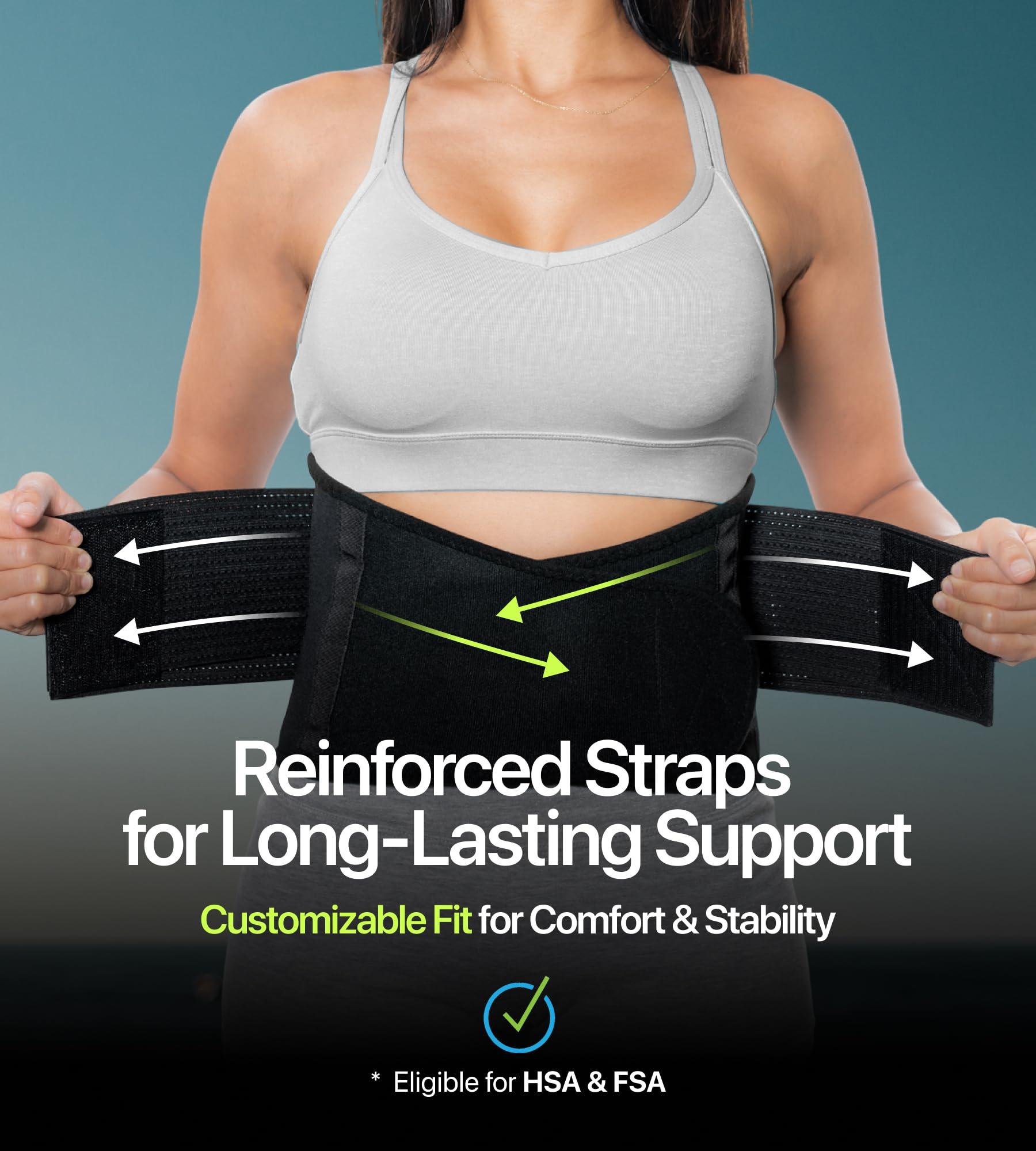 NeoHealth Plus Size Back Brace for Lower Back Pain |5XL| Lumbar Support for Pain Relief and Injury Prevention | Under Clothes Belt | Back Support Belt for Women & Men | Big and Tall | Obese Oversized Overweight