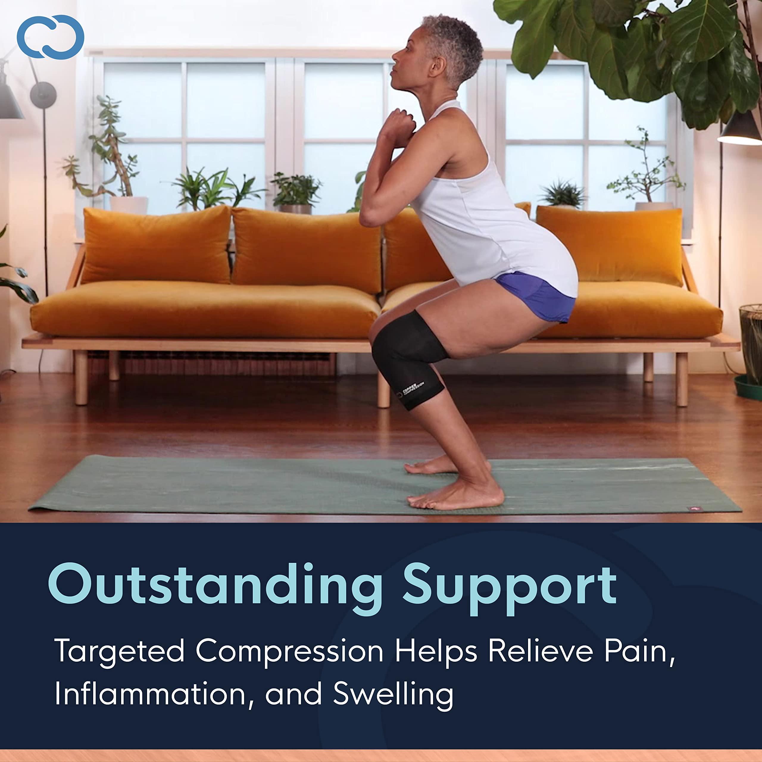 Copper Compression Copper Compression Knee Sleeve - Copper Infused Knee Stabilizer Support Brace for Meniscus Tear, ACL, MCL, Arthritis, Joint Pain Relief, Running, Sports, Hiking - Men & Women - Fits Right/Left - XL